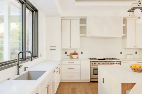 Kitchen sink and range wall