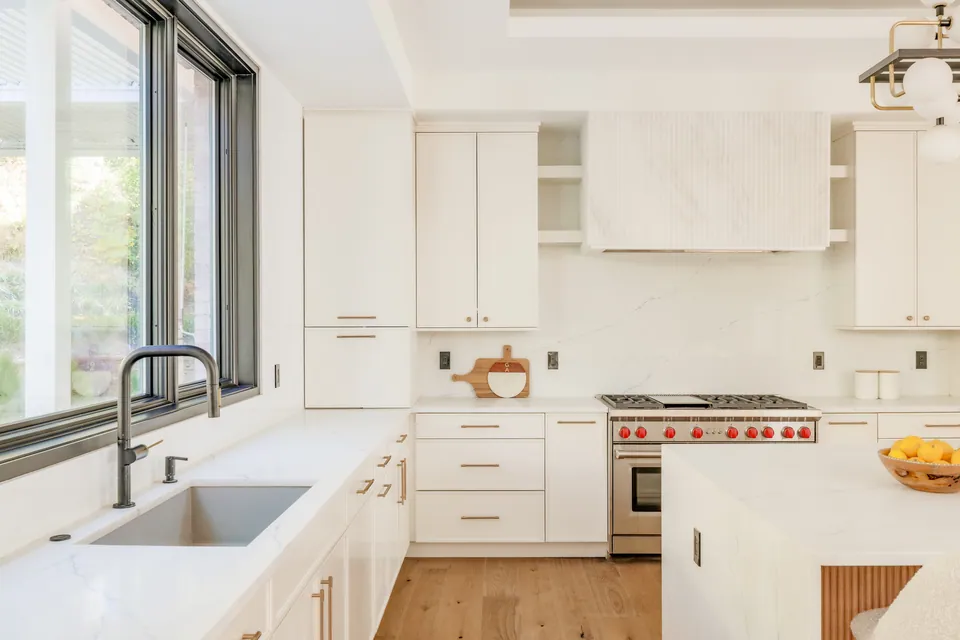 Kitchen sink and range wall