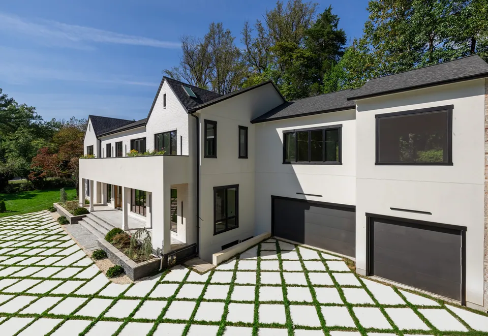 Side of the house with garage doors